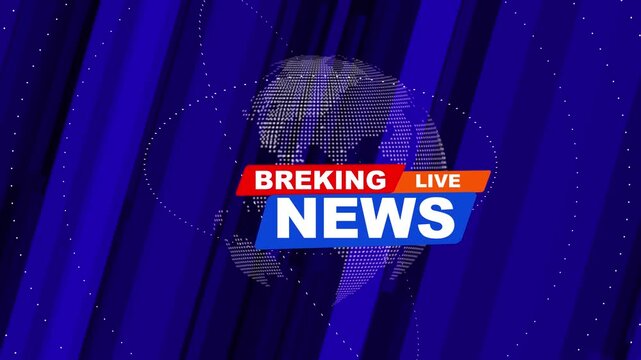 Breaking Live News Broadcast with Globe Background breaking news globe background blue background