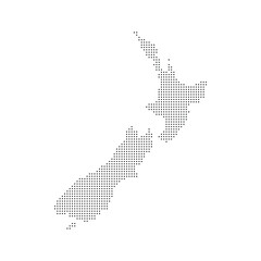 Obraz premium New Zealand map dotted, black point, on white background. Vector illustration