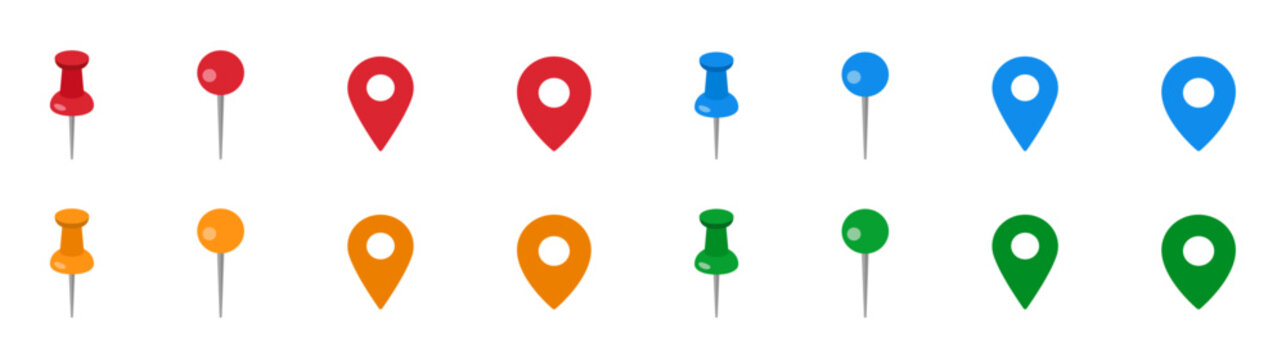 マップ・地図で使えるマップピン・押しピンアイコンイラスト