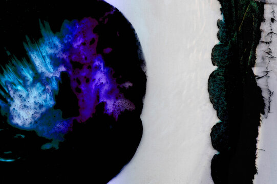Macro Indian Ink Stains on Surface