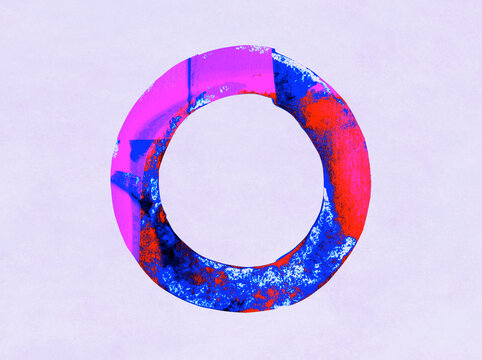 Grunge Texture Paper Cutout Circle