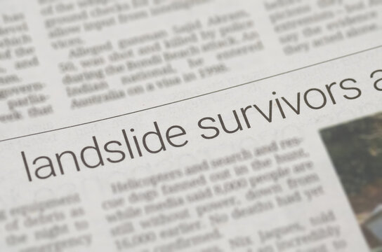 Natural Disaster News Reporting Landslide Survivors and Rescue