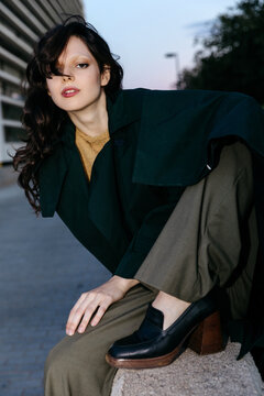 Woman posing outdoors 