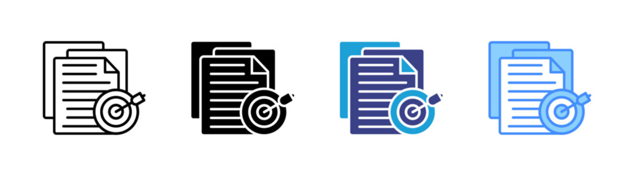 Objective icon set multiple style collection