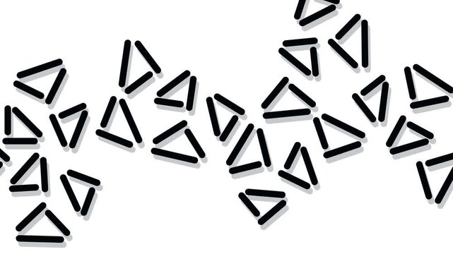 On the screen, sticks with shadows move, forming a chain of individual triangular connections.