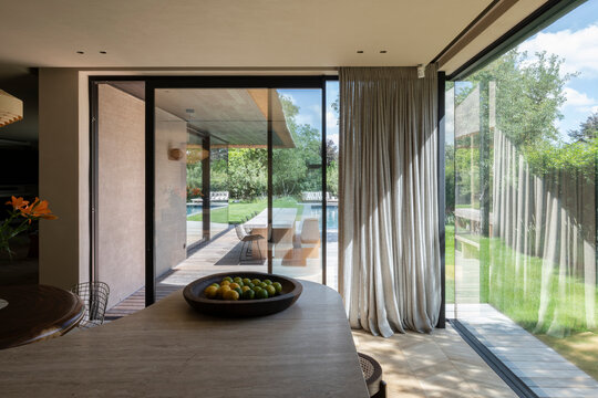 dining table and folding door