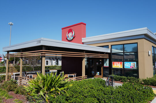 Wendy's fast food restaurant, hamburger and frosty