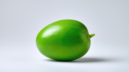 Obraz premium Fresh, Glossy Green Fruit on White Background for Culinary Inspiration and Healthy Eating Concepts in Food Photography