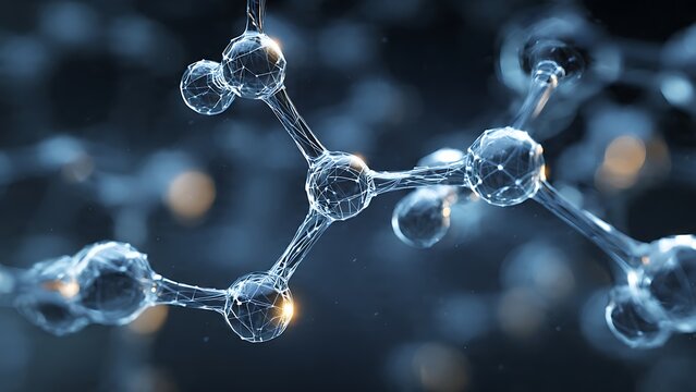 Intricate three-dimensional abstract molecular lattice, representing advanced scientific research, biotechnological breakthroughs, and health applications