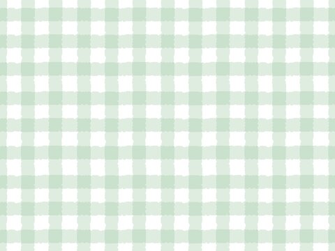 Soft green gingham seamless pattern with cozy cottagecore style