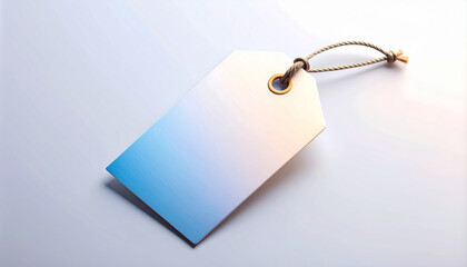 Blank Hanging Price Tag with Blue Gradient &ndash; Retail and Branding Mockup