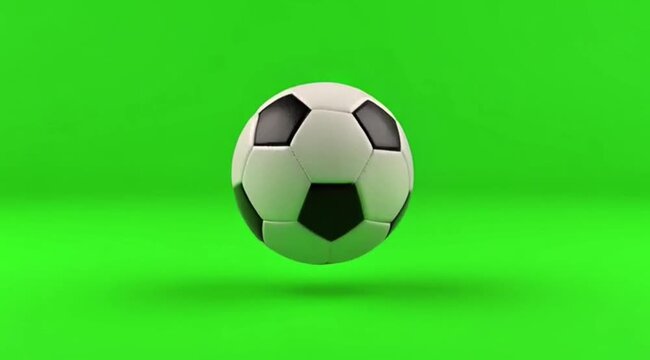Green Screen Soccer Ball Bouncing Realistic 3D Football Animation
