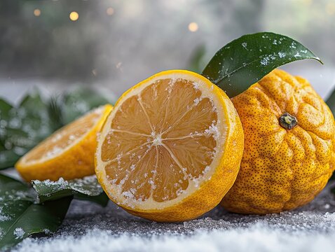 ugli fruit isolated on winter background