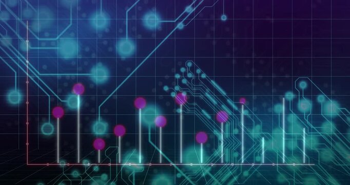 Incoming data hitting baseline PCB visual lighting bars, spawning magenta markers, showing updates