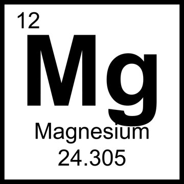Magnesium periodic table element chemistry symbol. Vector Magnesium atom gas icon