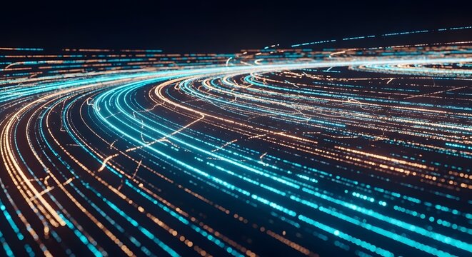 City Night Traffic on Busy Highway with Blurred Lights