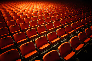 Obraz premium Seating arrangement in an empty sports stadium during daylight hours 