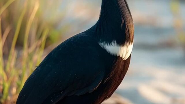North Island Saddleback Tieke Bird Perched in Natural Habitat.