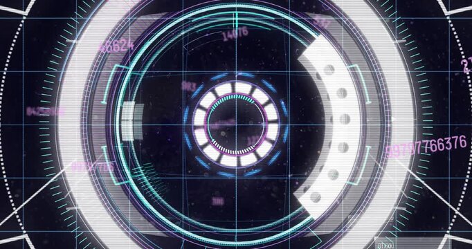 Crosshair locking, central HUD rotating and pulsing while rings advancing to scan diagnostics