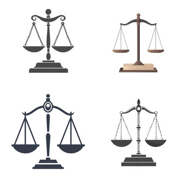 Legal scale icon on white background, simple vector symbol for business law concept, isolated symbol for app interface web design presentation infographic branding marketing print clipart high detail