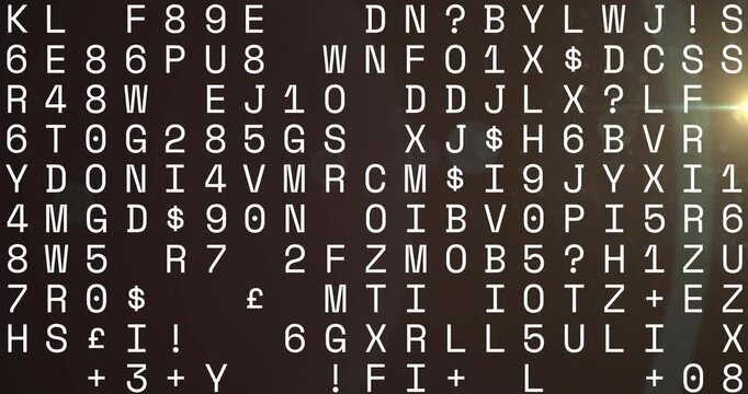 Columns of monospaced chars refreshing by periodic pulse, randomizing, drifting down to show data