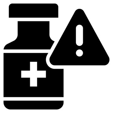 drug phamacy health alert warning exclamation danger solid glyph icon