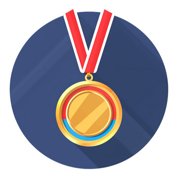 Medal success icon on white background, simple vector symbol, isolated symbol for app interface web design presentation infographic branding marketing print clipart design element high detail