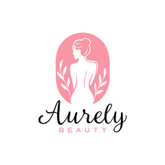 Obraz premium silhouette of a woman exuding elegance and beauty logo, perfect for beauty products or wellness brands looking for a sophisticated touch.