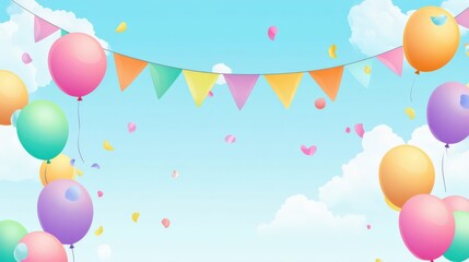 空に浮かぶ祝祭の飾り