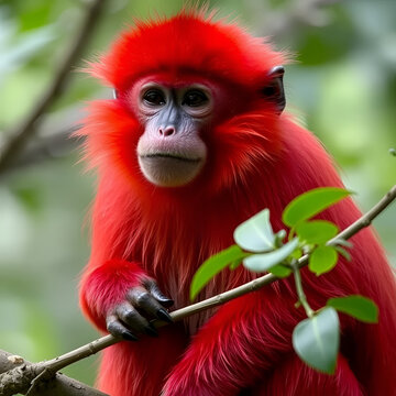 Red Uakari Monkey (Cacajao calvus rubicundus)