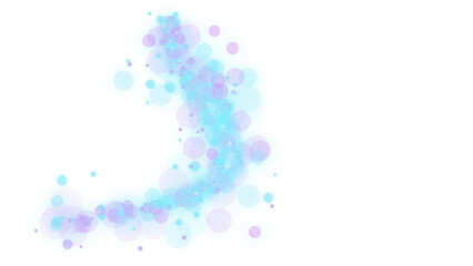 Abstract light blue and purple bokeh particle effect isolated PNG with Transparent Background
