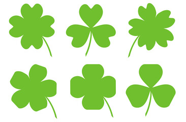 Fototapeta premium Clover leaf illustration in flat style. Clover leaf vector design symbolizes trust, hope, love, and good luck. 