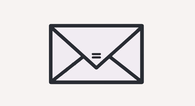 Conceptual graphic icon of an envelope with an equals sign, symbolizing balanced, fair, and equivalent digital communication for modern technology and UI design