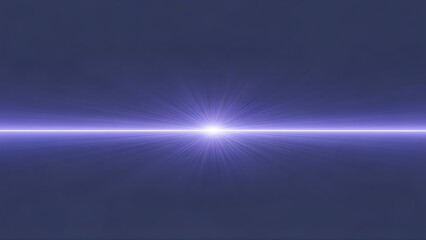 Fototapeta premium Abstract Purple Lens Flare with Horizontal Light Streak and Radiant Glowing Stars on Dark Background
