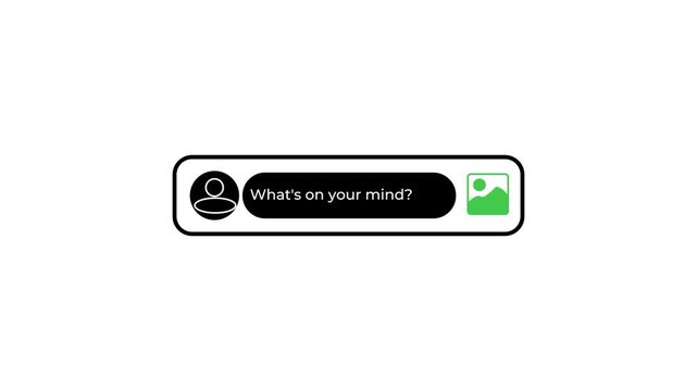 user thought input popup animation for social networking app ui.