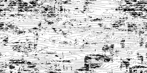 Grunge wood texture, seamless pattern, wood plank, black and white, vector design