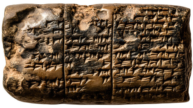 Ancient Sumerian Clay Tablet With Cuneiform Inscription
