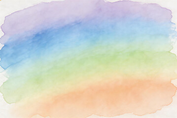 Naklejka premium Abstract watercolor rainbow gradient background with soft pastel hues. Ideal for artistic designs, invitations, or digital backdrops. Features smooth color transitions and a textured appearance.
