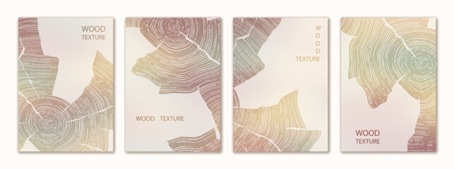 Brochure flyer design, vector background, set vertical a4 format, wood texture imitation