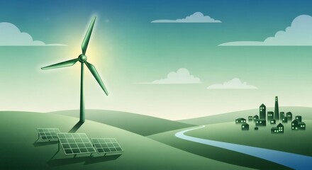 Obraz premium wind turbines farm