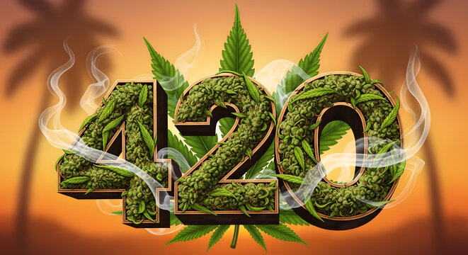 Stylized text graphic relating to cannabis culture and lifestyle