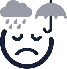 Fototapeta premium Flat Style Weather Emotion Face Expression Graphic Element Icon Illustration
