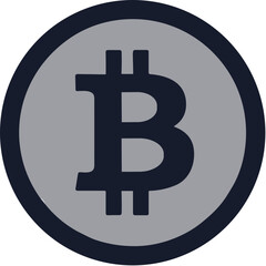 Obraz premium Simple Flat Design Bitcoin Currency Digital Decentralized Finance Icon