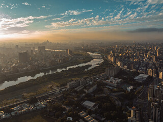 Taipei Finacial District, capital city of Taiwan, with view of Taipei 101 Tower standing amid skyscrapers