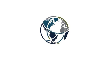 Fototapeta premium Modern global connectivity concept with stylized world map
