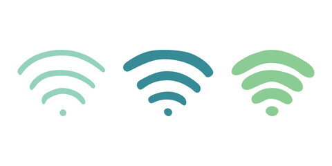 Set of hand drawn free wifi spot zone sign Public wi-fi area sign Wireless internet clipart in doodle style Single element for print, web, design, decor 3G, 4G, 5G, 6G, IoT