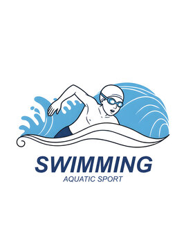 vector illustration of a swimming pool, swimming logo, Wordmark logo, watermark logo, simple logo, logo, Logo, Swimming Logo, Ocean logo, sea, Sea logo, fish, water, animal, sign