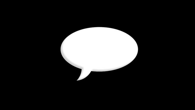 Cartoon comic oval speech bubble icon animation on black background