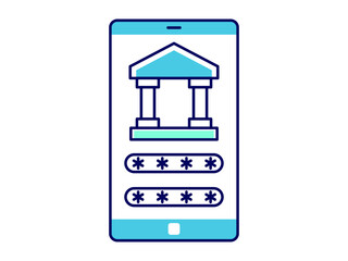 Mobile banking icon. Finance icon design. Simple filled and outline style. Vector icon.