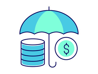 Money insurance icon. Finance icon design. Simple filled and outline style. Vector icon.